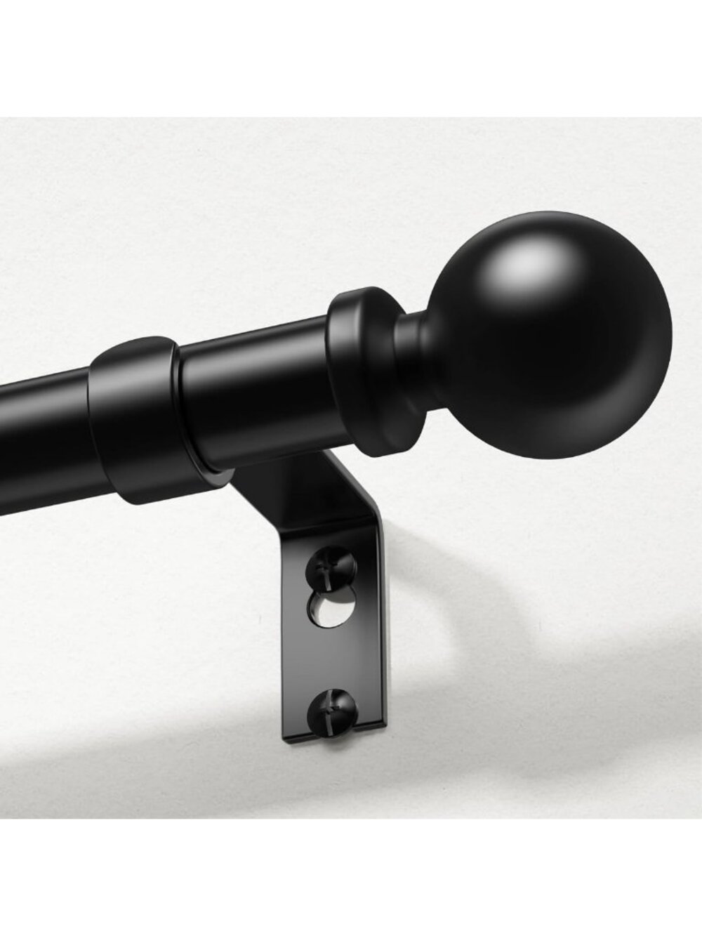 Adjustable 36-91 Inch Black Heavy Duty Curtain Rods for Modern Window Treatments